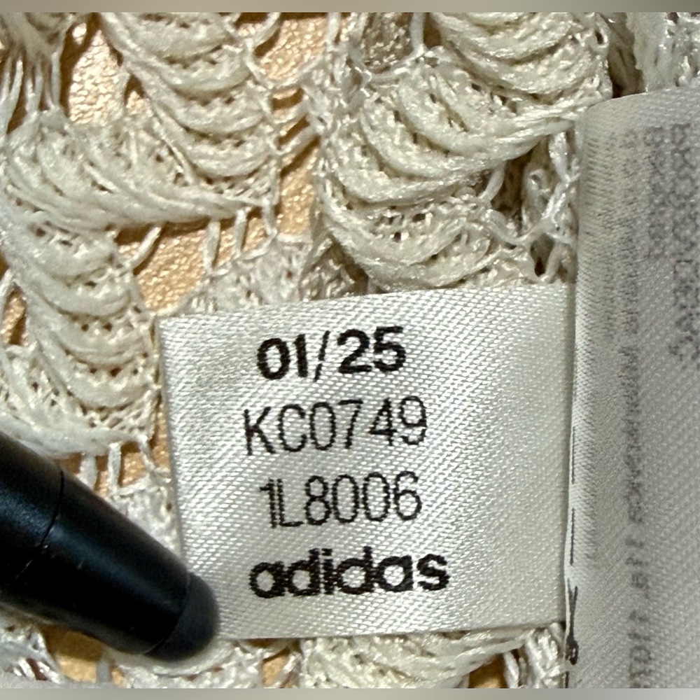 adidas Originals Cream Mesh Bomber Jacket with Black Stripes - Picture 13 of 15